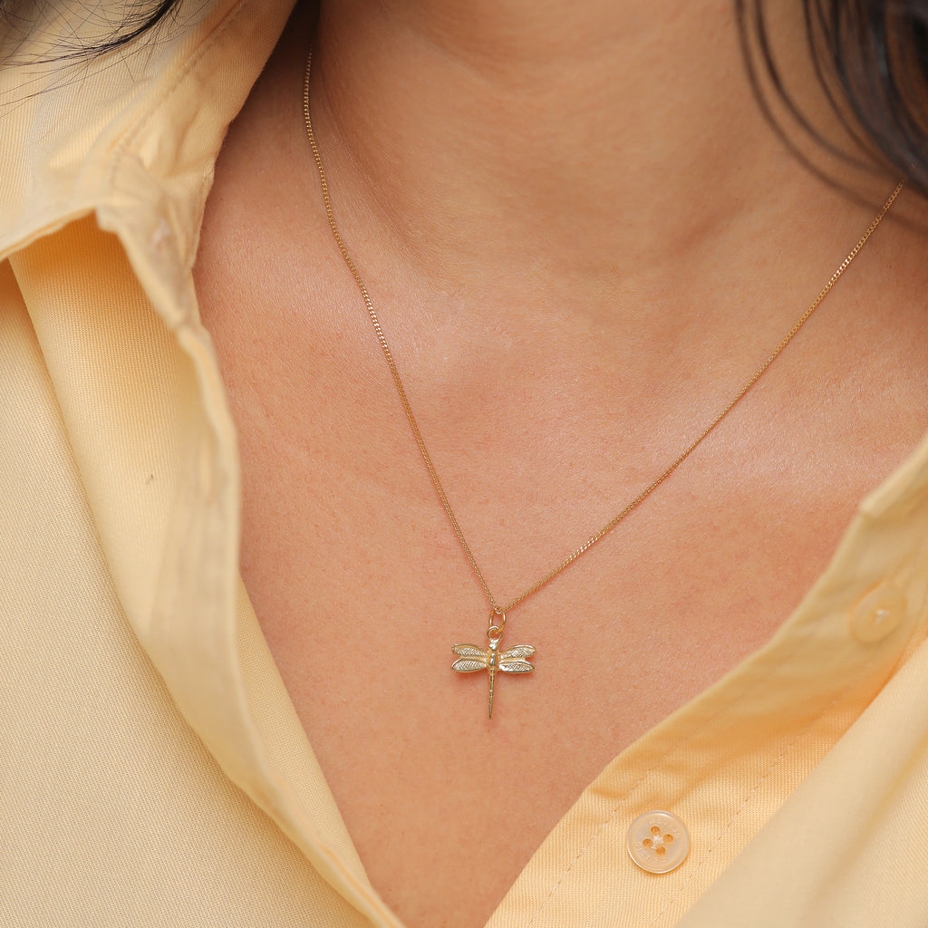 Gold - Elli | Halskette Libelle | 925 Sterling Silber vergoldet