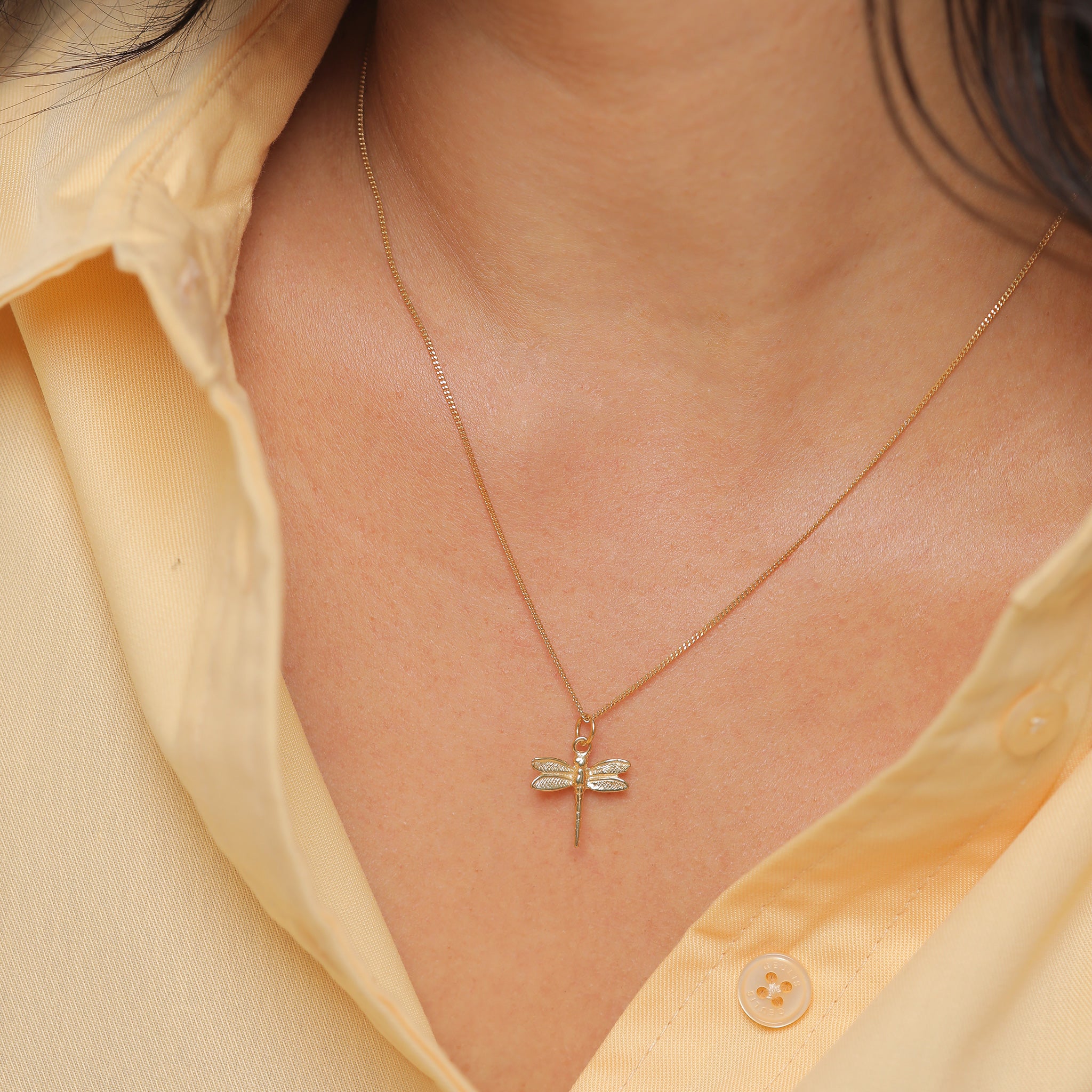 Gold - Elli | Halskette Libelle | 925 Sterling Silber vergoldet