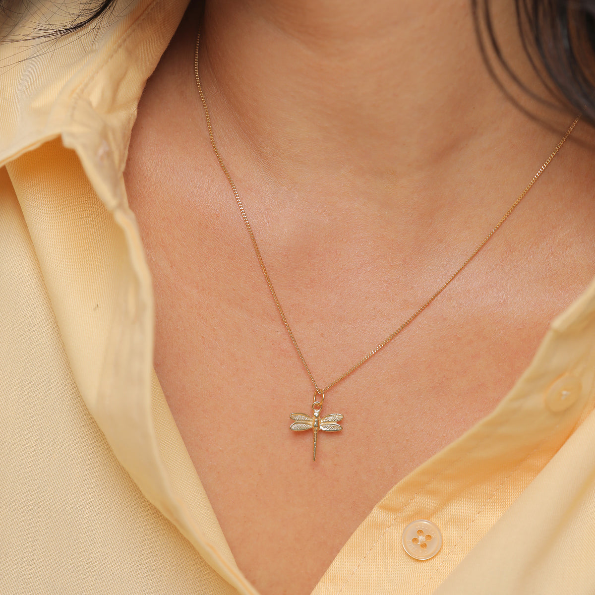 Gold - Elli | Halskette Libelle | 925 Sterling Silber vergoldet