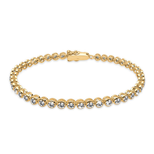 Gold - Elli | Tennisarmband | Mit Kristallen von Swarovski® (Weiß) | 925 Sterling Silber vergoldet