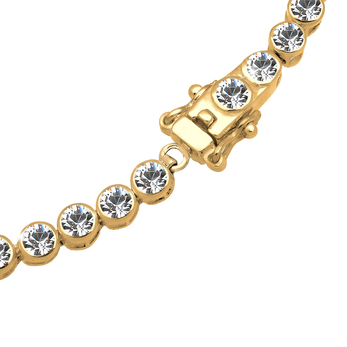Gold - Elli | Tennisarmband | Mit Kristallen von Swarovski® (Weiß) | 925 Sterling Silber vergoldet