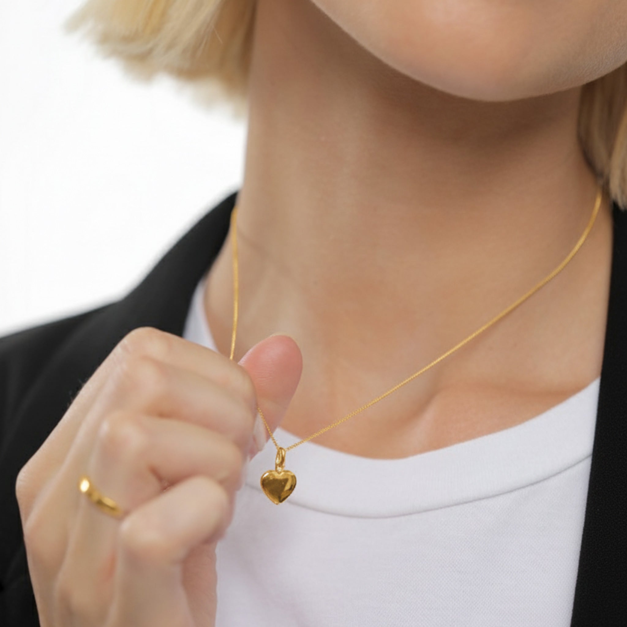 Gold - Elli | Halskette Herz | 925 Sterling Silber vergoldet