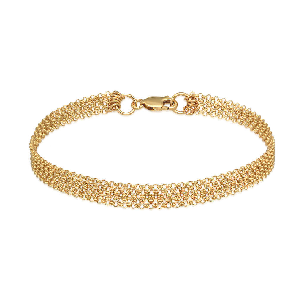 Gold - Elli | Gliederarmband | 925 Sterling Silber vergoldet