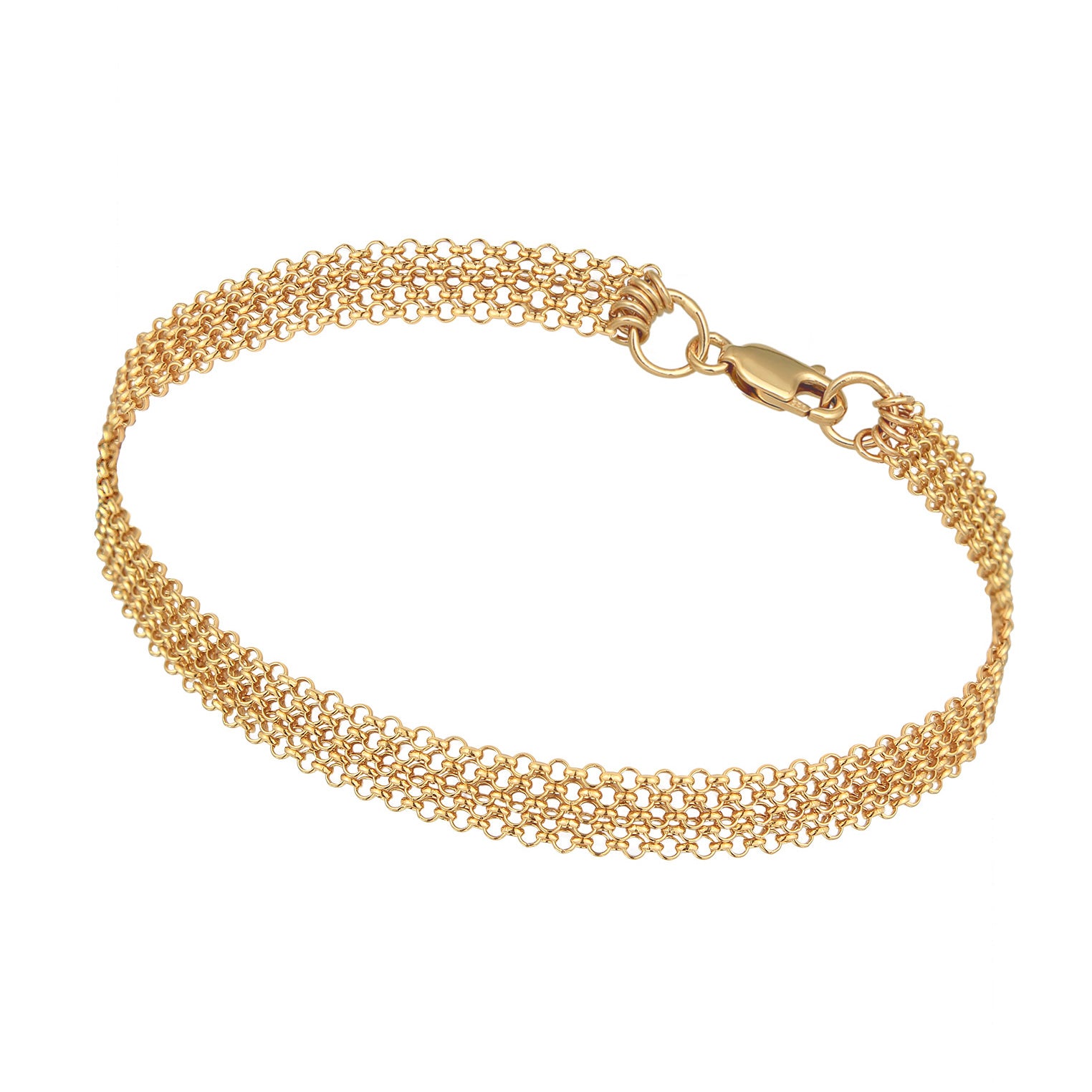 Gold - Elli | Gliederarmband | 925 Sterling Silber vergoldet