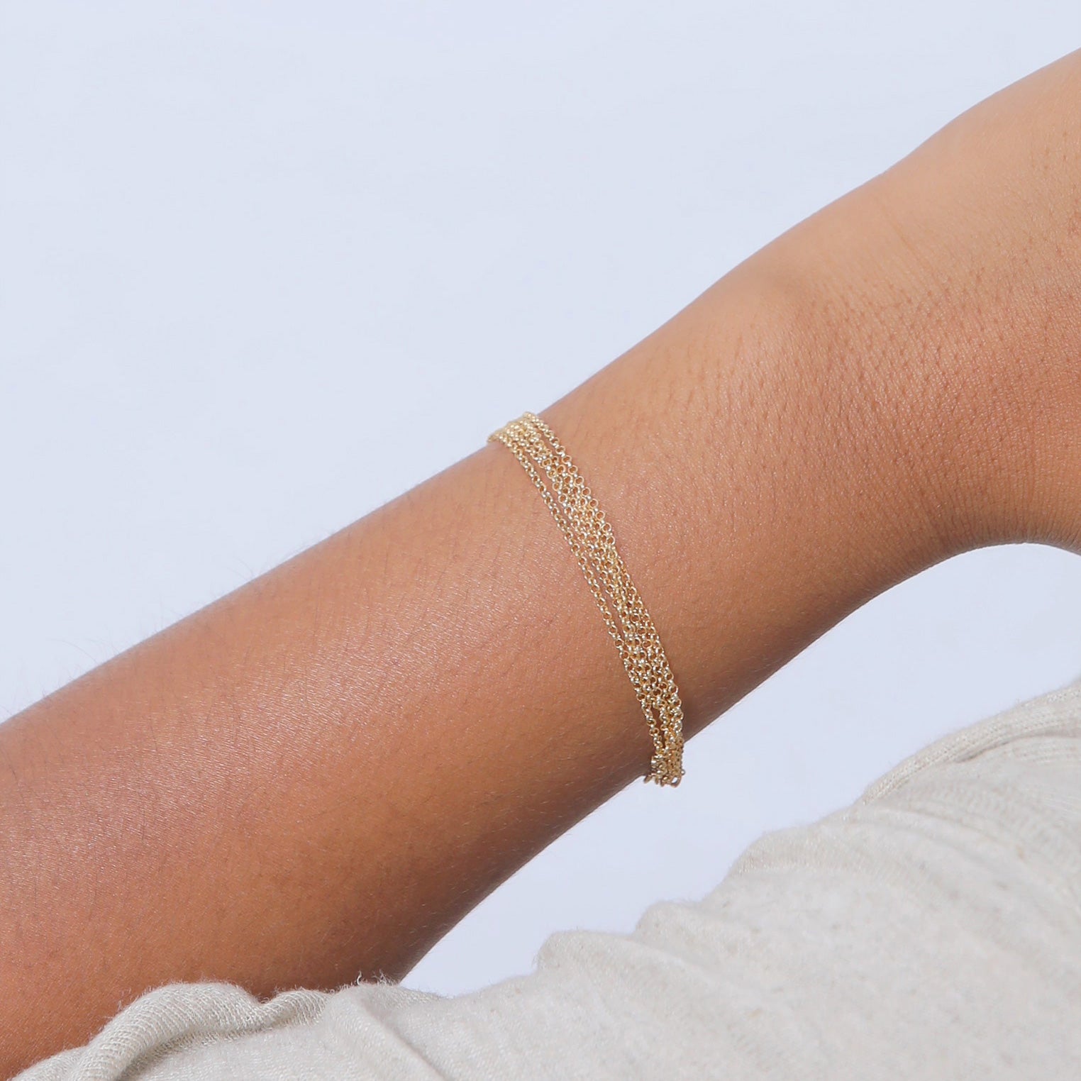 Gold - Elli | Gliederarmband | 925 Sterling Silber vergoldet