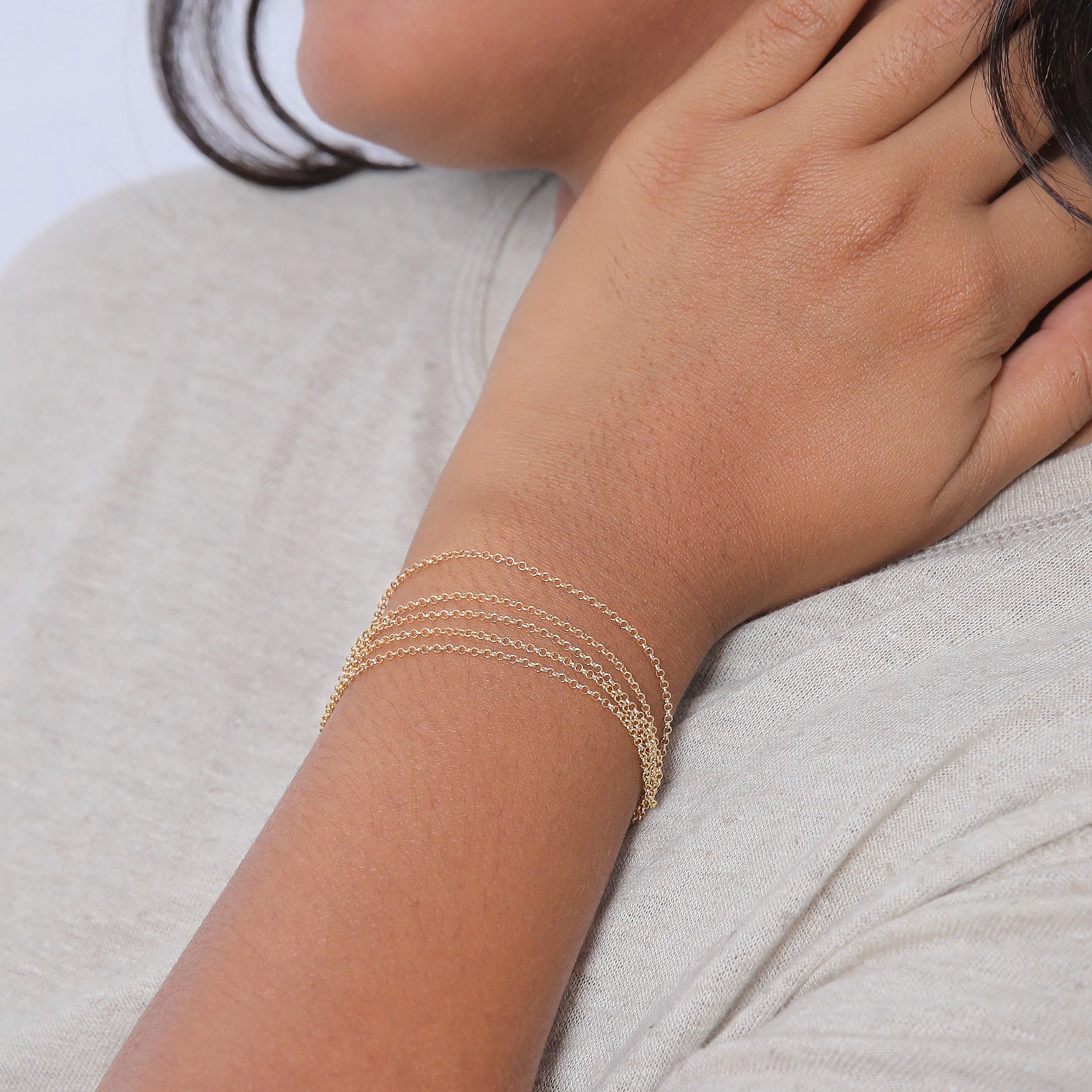 Gold - Elli | Gliederarmband | 925 Sterling Silber vergoldet