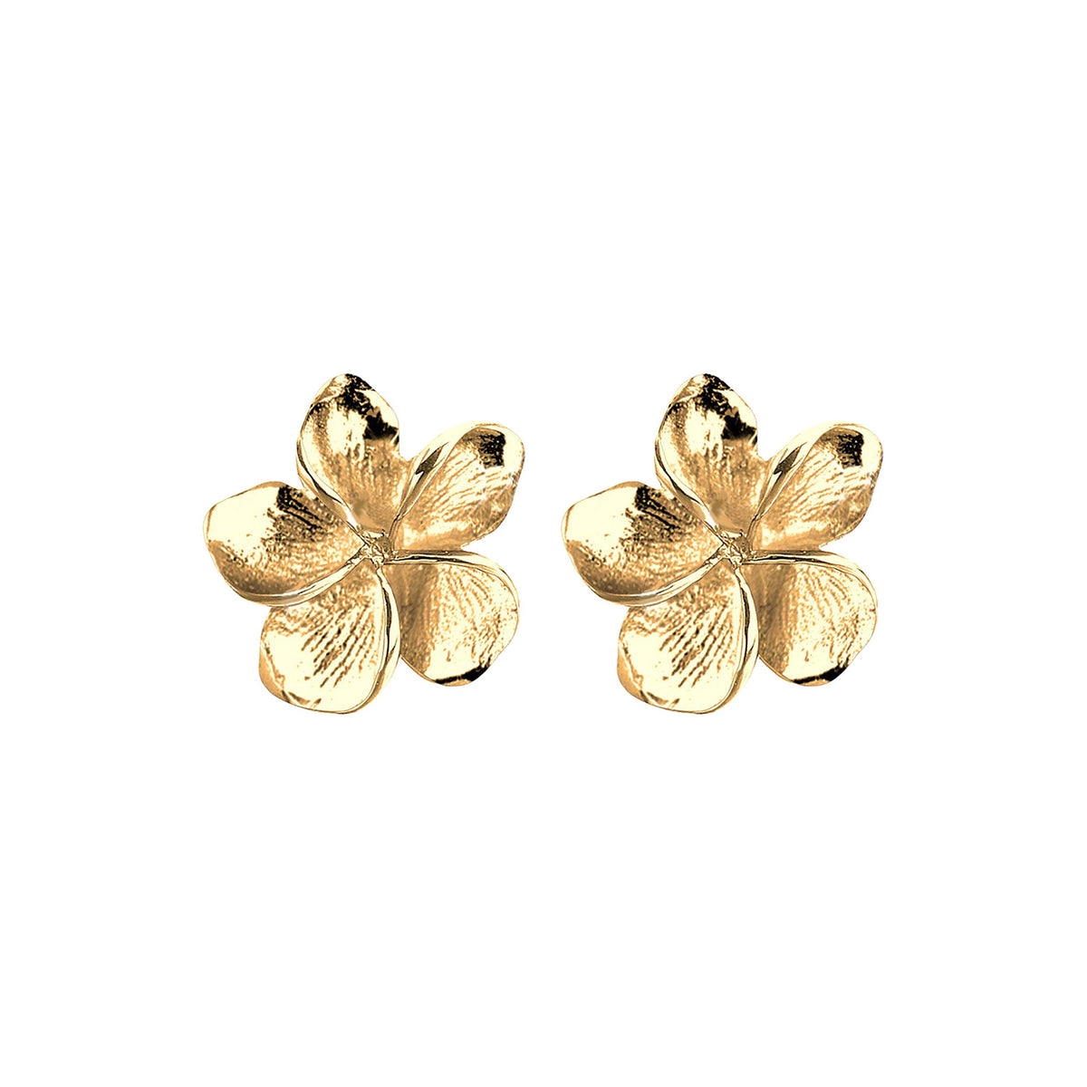 Gold - Elli | Ohrstecker Frangipani Blüte | 925 Sterling Silber vergoldet