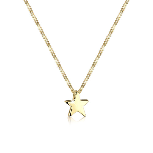 Gold - Elli | Halskette Stern | 925 Sterling Silber vergoldet