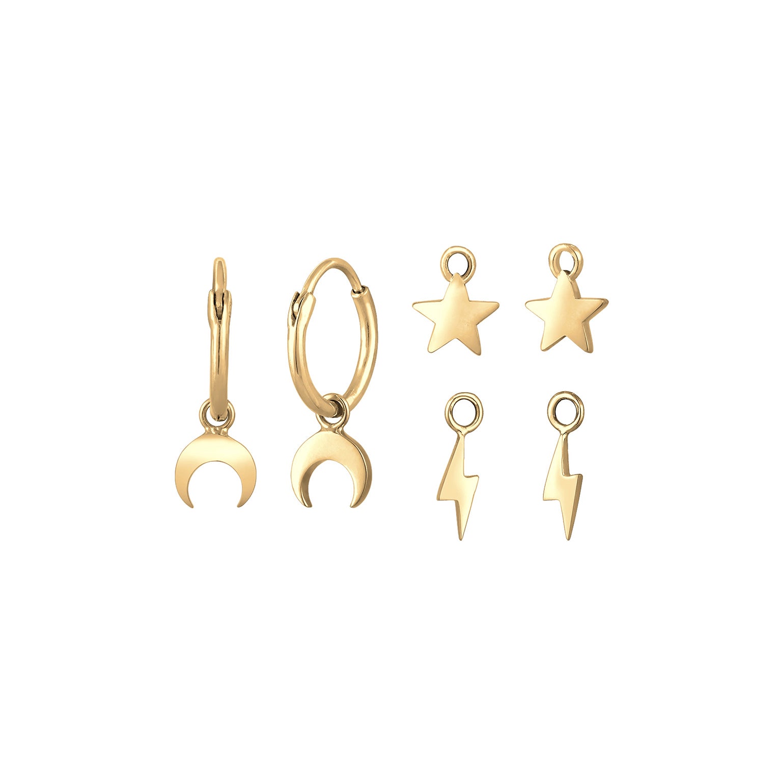 Gold - Elli | Creole Astro | 925 Sterling Silber vergoldet