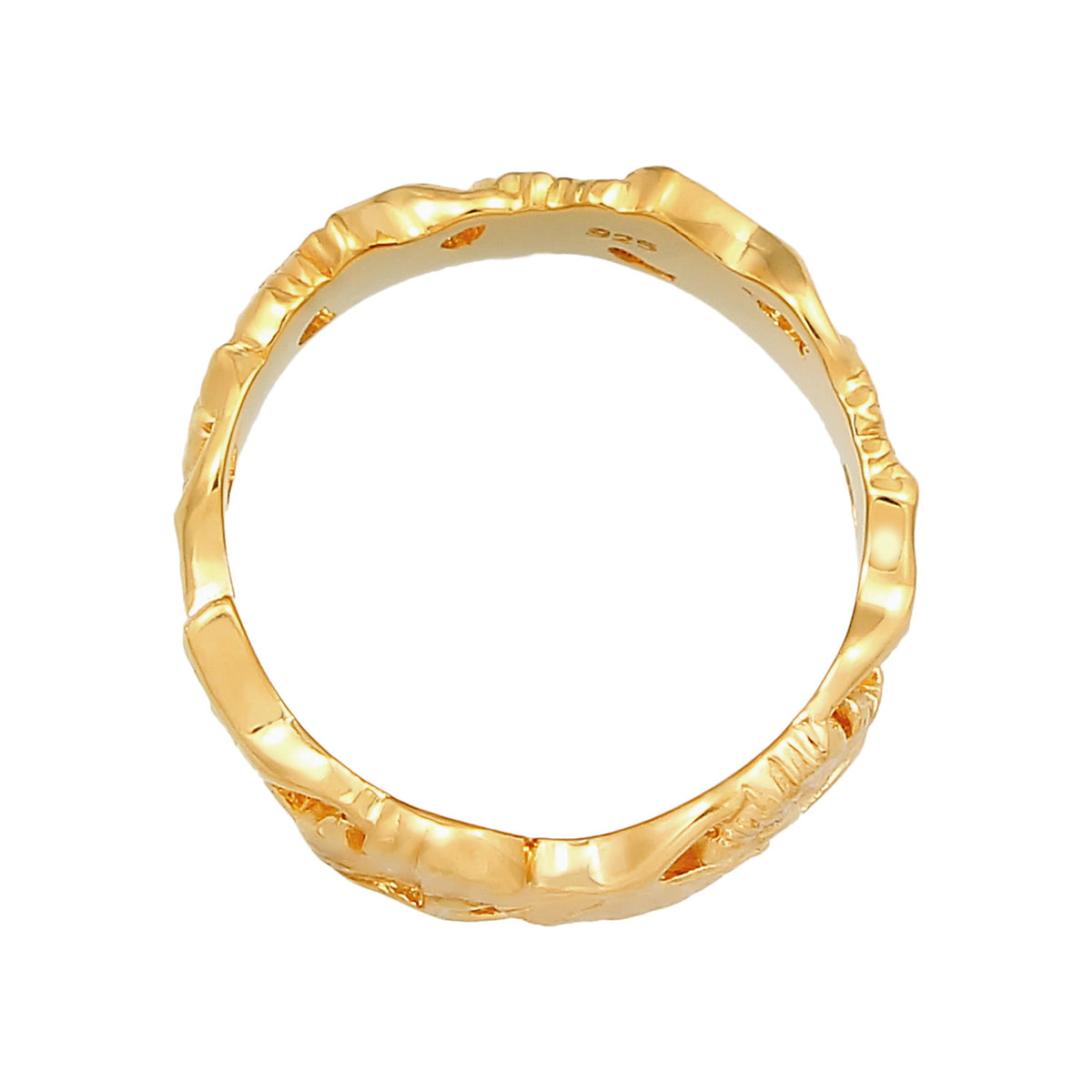 Gold - Elli | Ring Ginkgo | 925 Sterling Silber vergoldet