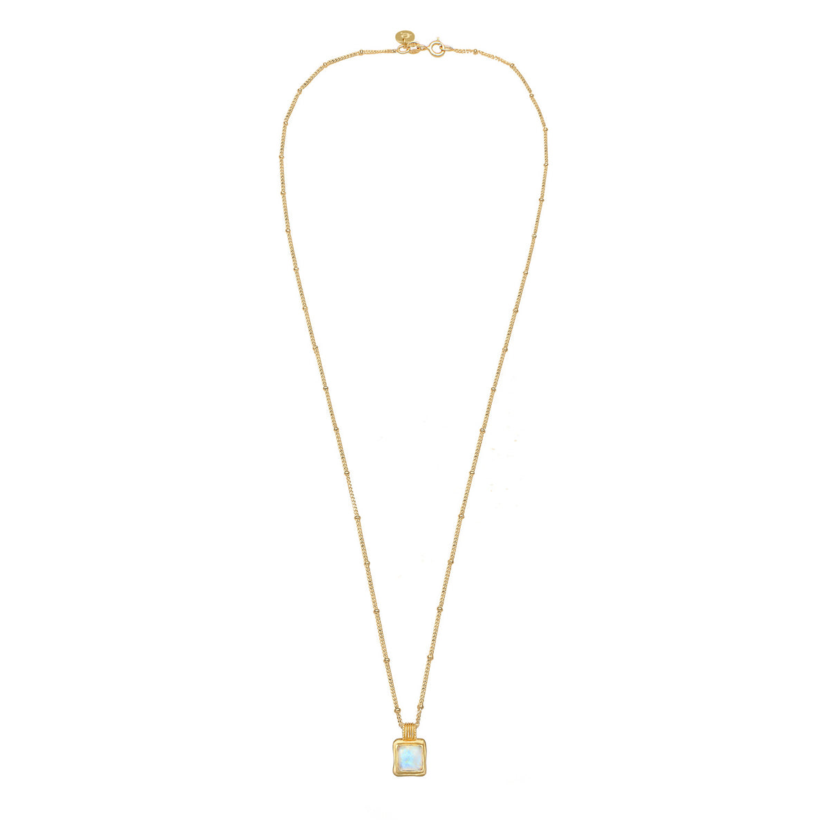 Gold - Elli PREMIUM | Kugel-Halskette | Mondstein (Weiß) | 925 Sterling Silber vergoldet