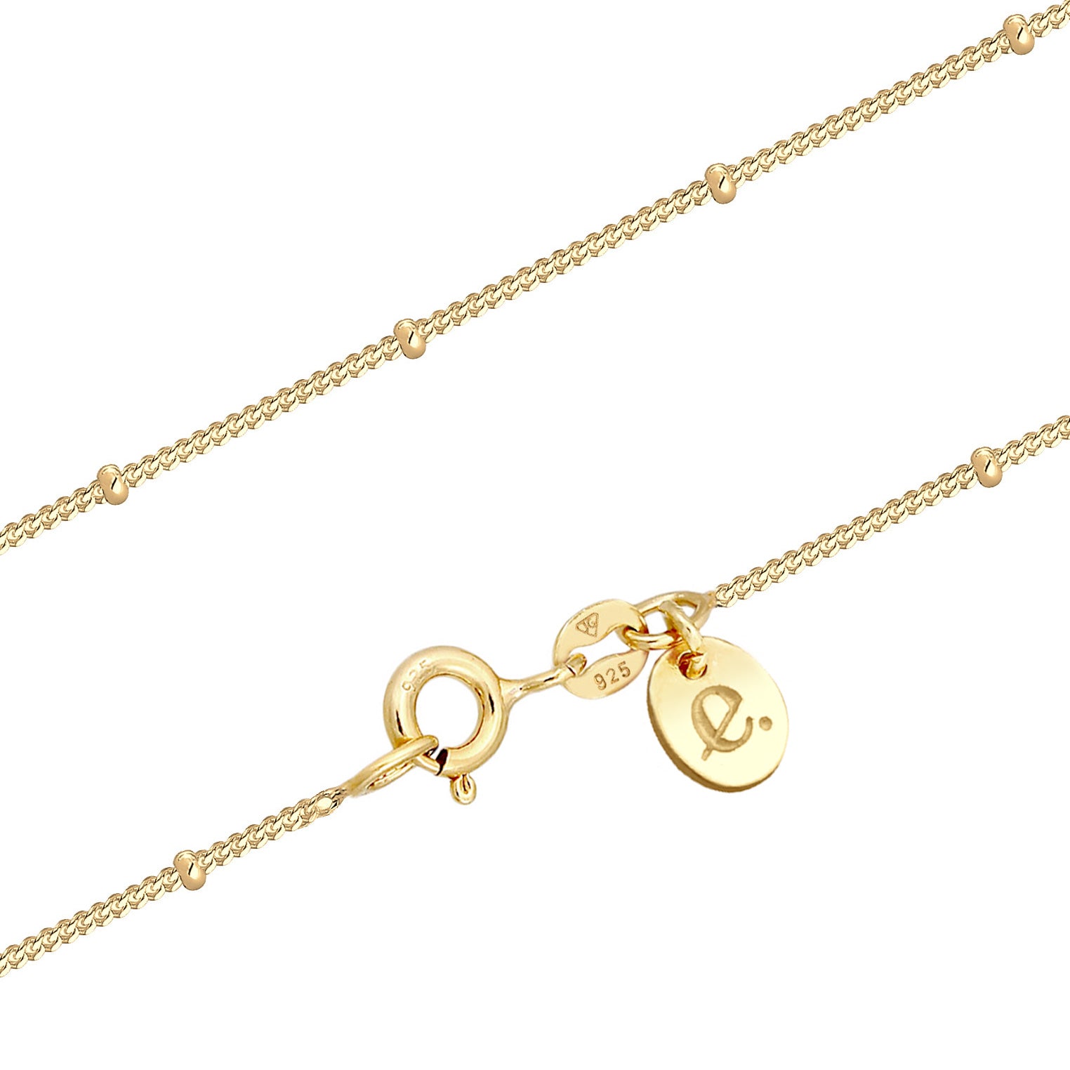 Gold - Elli PREMIUM | Kugel-Halskette | Mondstein ( Weiß ) | 925 Sterling Silber vergoldet