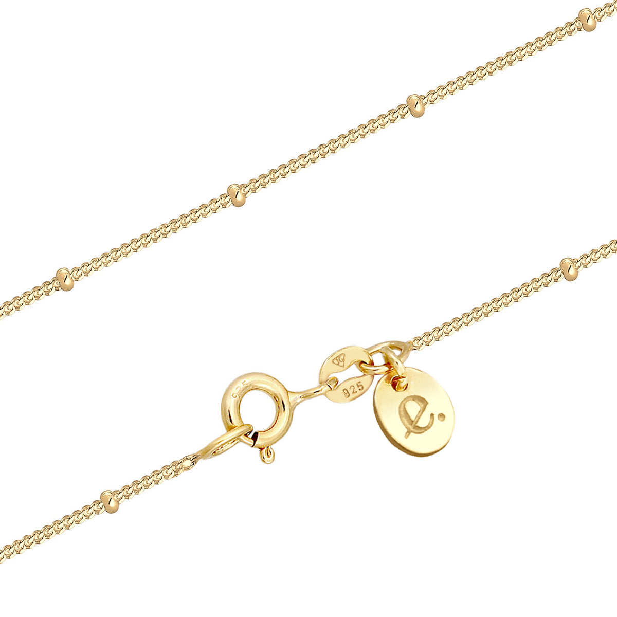 Gold - Elli PREMIUM | Kugel-Halskette | Mondstein (Weiß) | 925 Sterling Silber vergoldet