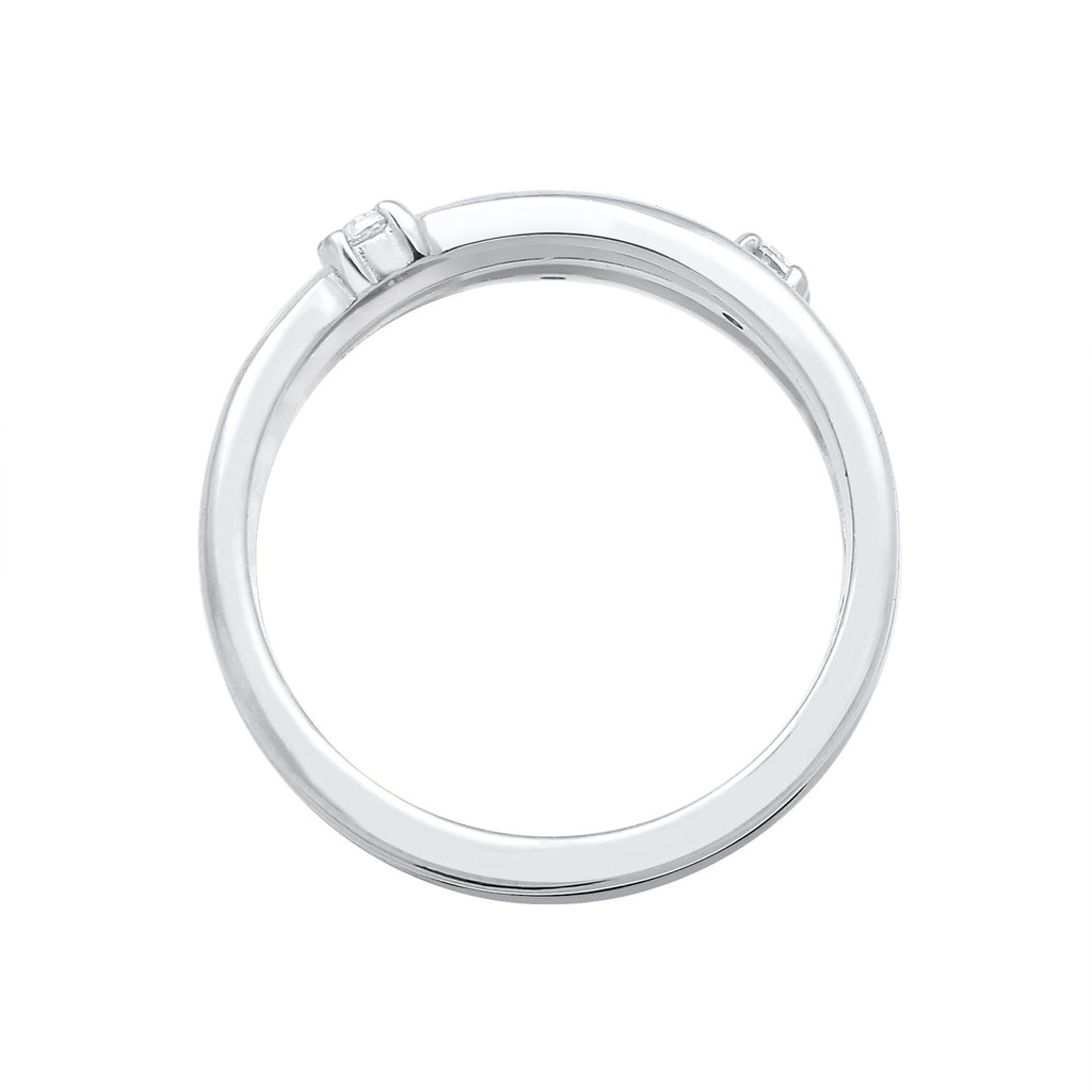 Silber - Elli | Ring Spirale | Zirkonia ( Weiß ) | 925er Sterling Silber