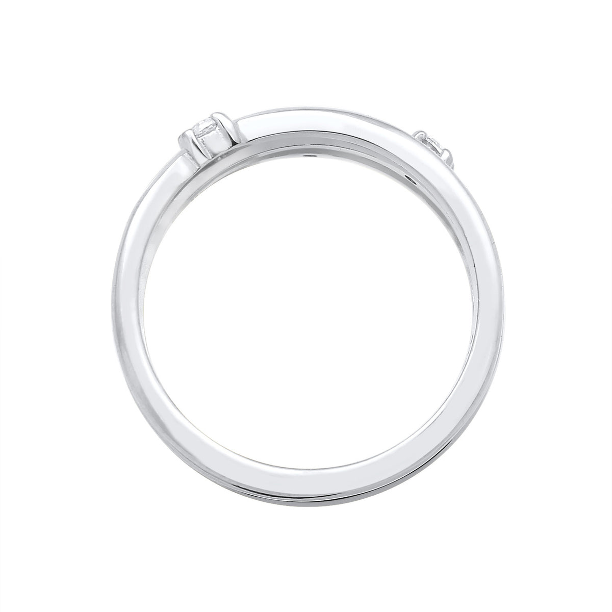 Silber - Elli | Ring Spirale | Zirkonia ( Weiß ) | 925er Sterling Silber