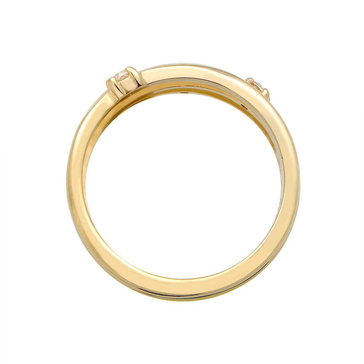 Gold - Elli | Ring Spirale | Zirkonia ( Weiß ) | 925 Sterling Silber vergoldet