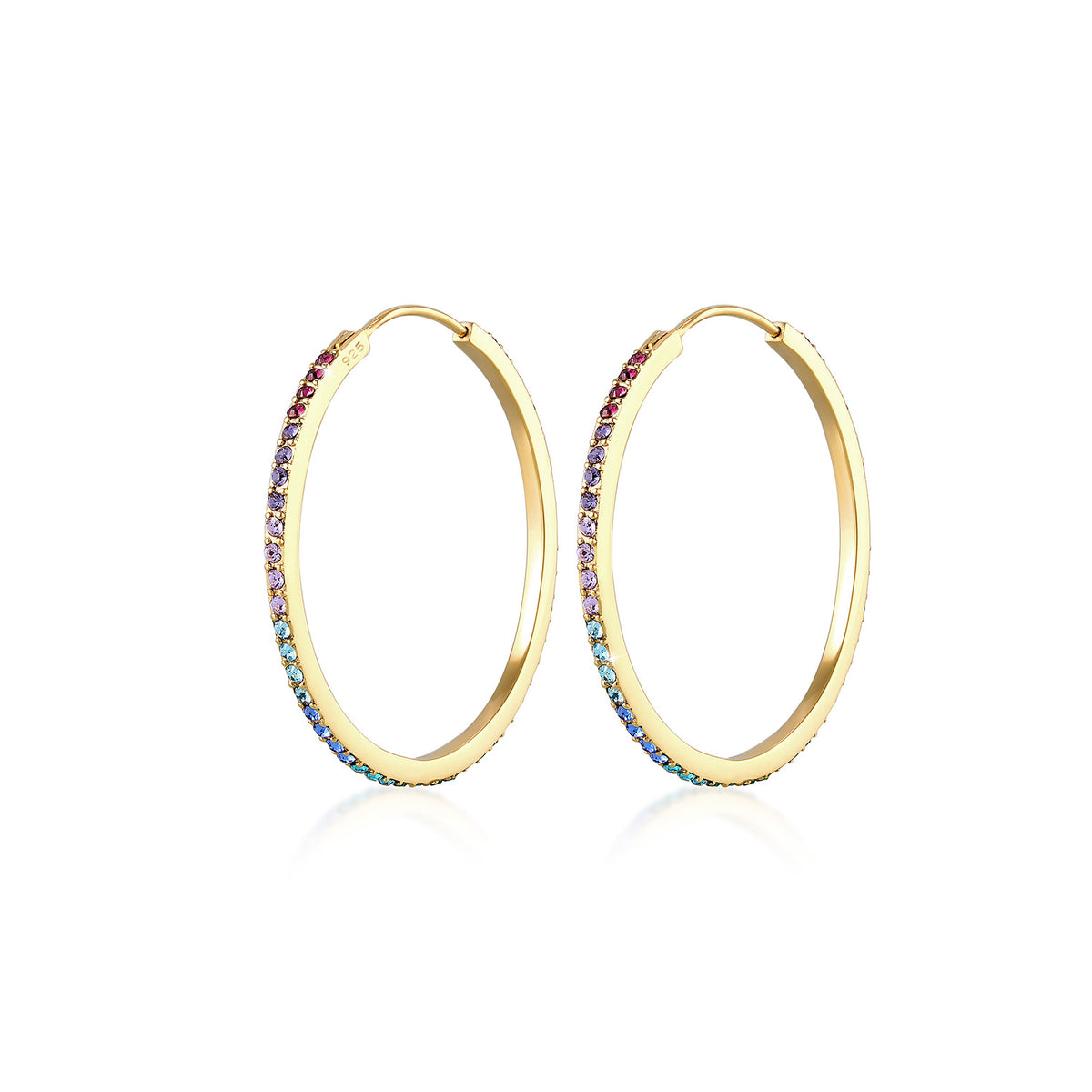 Gold - Elli | Creole | Kristall ( Violett hell ) | 925 Sterling Silber vergoldet