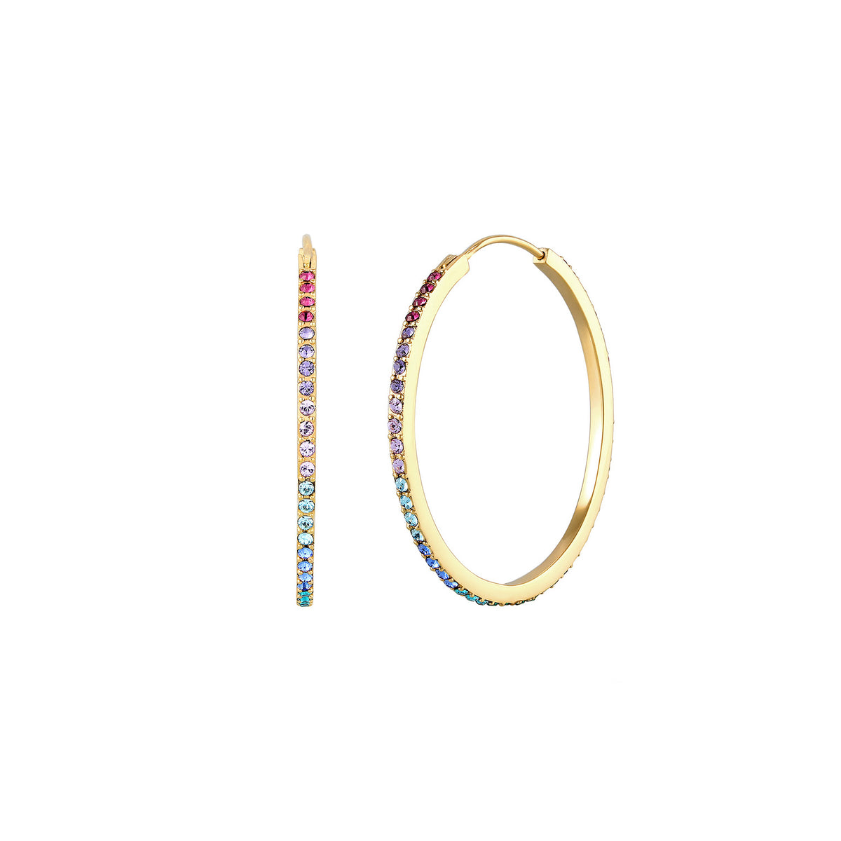 Gold - Elli | Creole | Kristall ( Violett hell ) | 925 Sterling Silber vergoldet