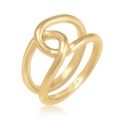 Gold - Elli | Ring Knoten | 925 Sterling Silber vergoldet