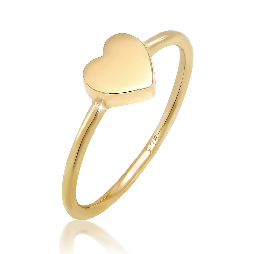 Gold - Elli | Ring Herz | 925 Sterling Silber vergoldet