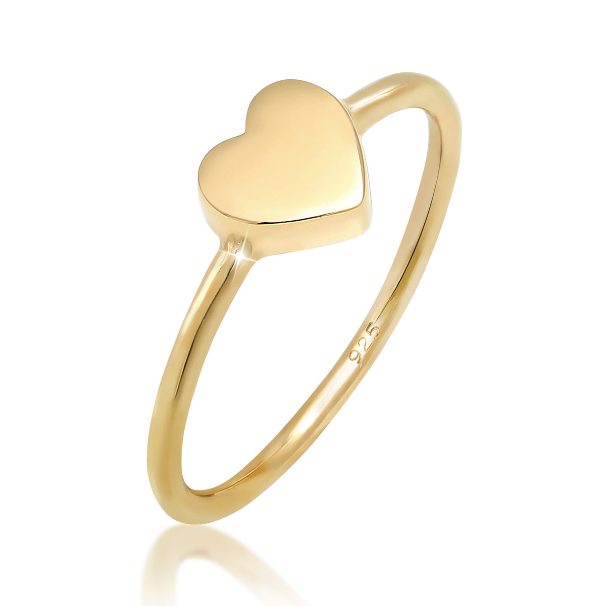 Gold - Elli | Ring Herz | 925 Sterling Silber vergoldet