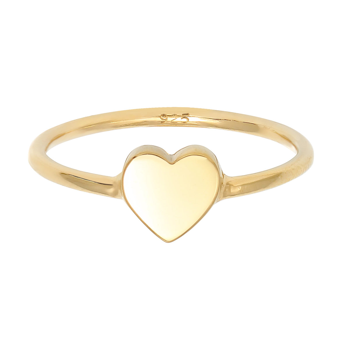 Gold - Elli | Ring Herz | 925 Sterling Silber vergoldet
