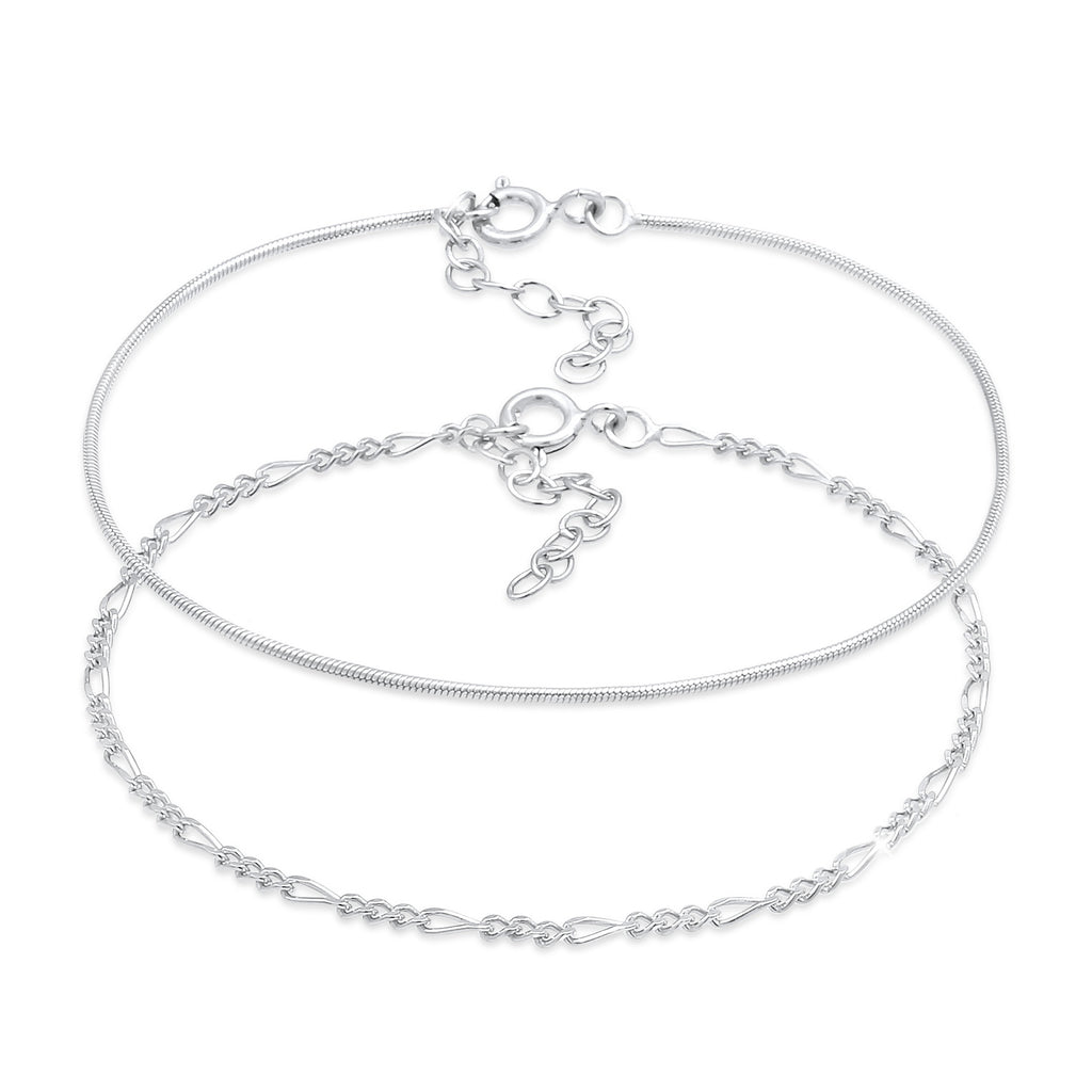 Silber - Elli | Schlangen-Armbandset | 925er Sterling Silber