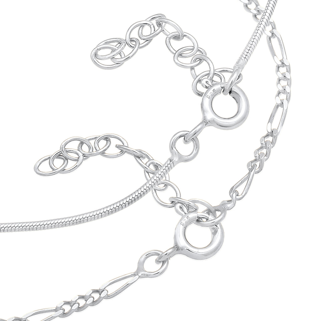 Silber - Elli | Schlangen-Armbandset | 925er Sterling Silber