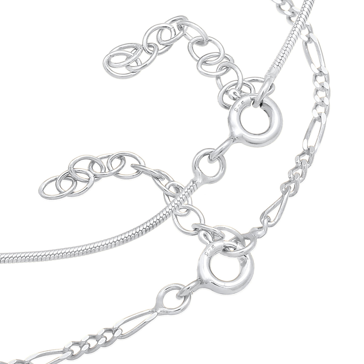 Silber - Elli | Schlangen-Armbandset | 925er Sterling Silber