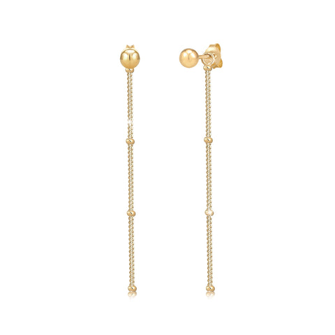 Gold - Elli | Kugel-Ohrhänger Geo | 925 Sterling Silber vergoldet