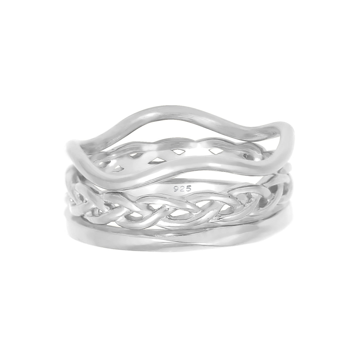 Silber - Elli | Ringset Knoten | 925er Sterling Silber