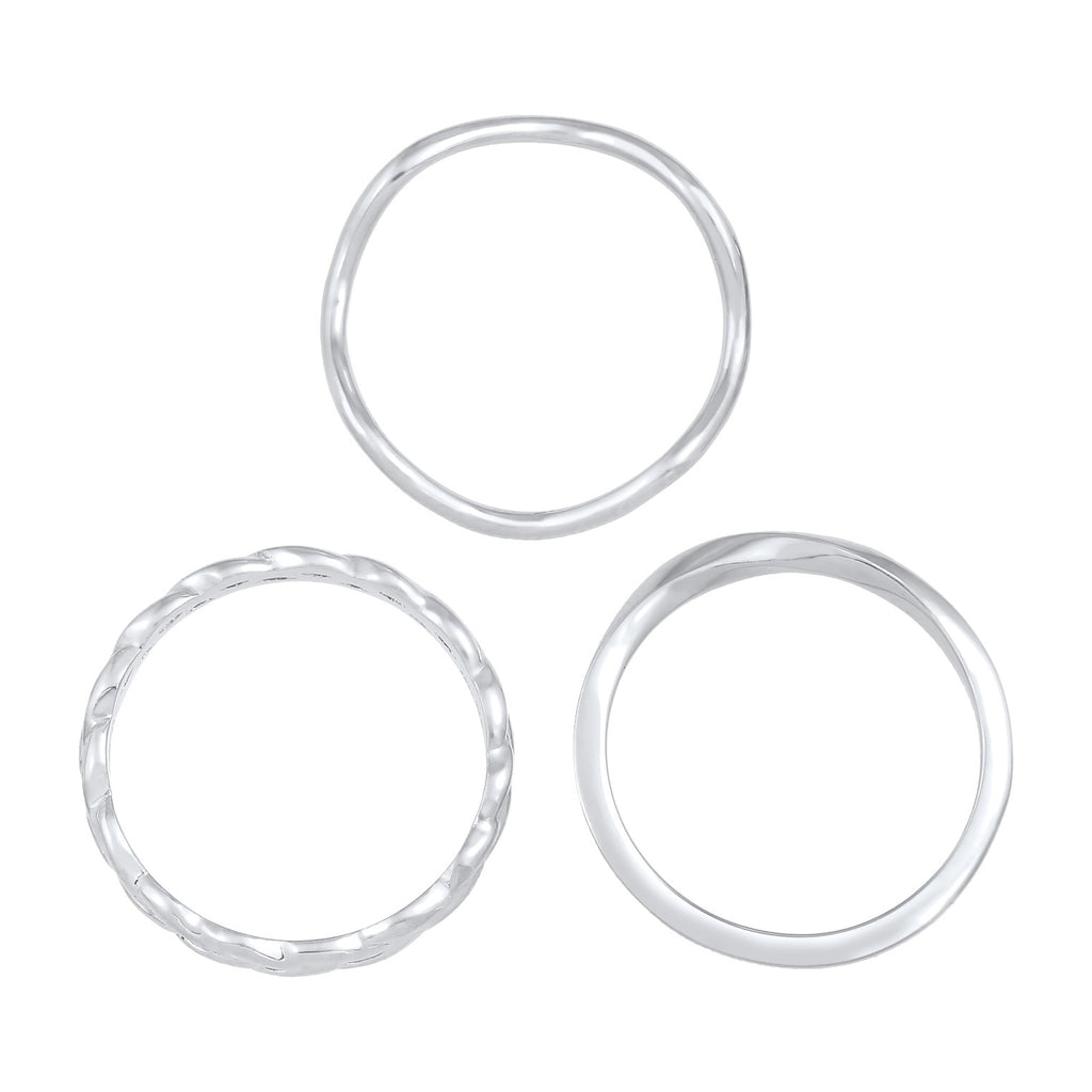 Silber - Elli | Ringset Knoten | 925er Sterling Silber