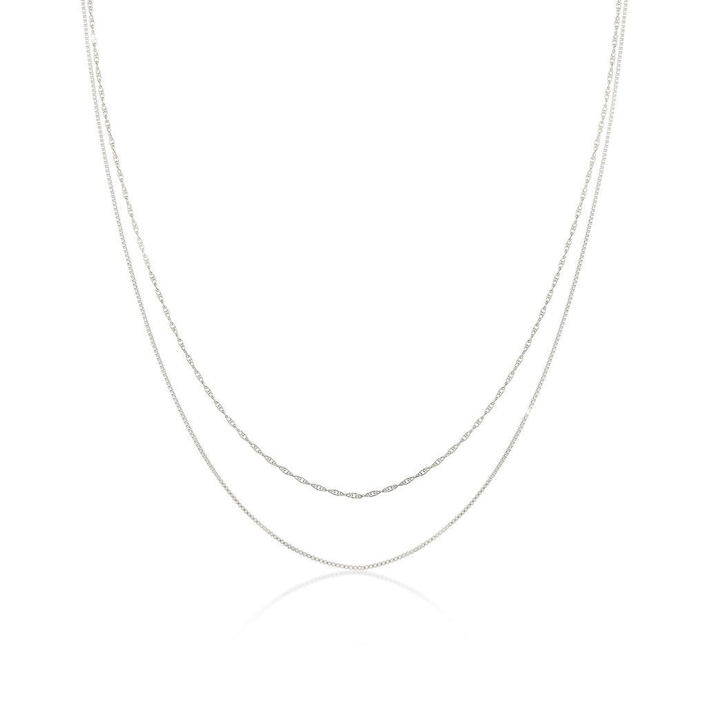 Silber - Elli | Choker Set Glieder- & Venezianerkette | 925er Sterling Silber