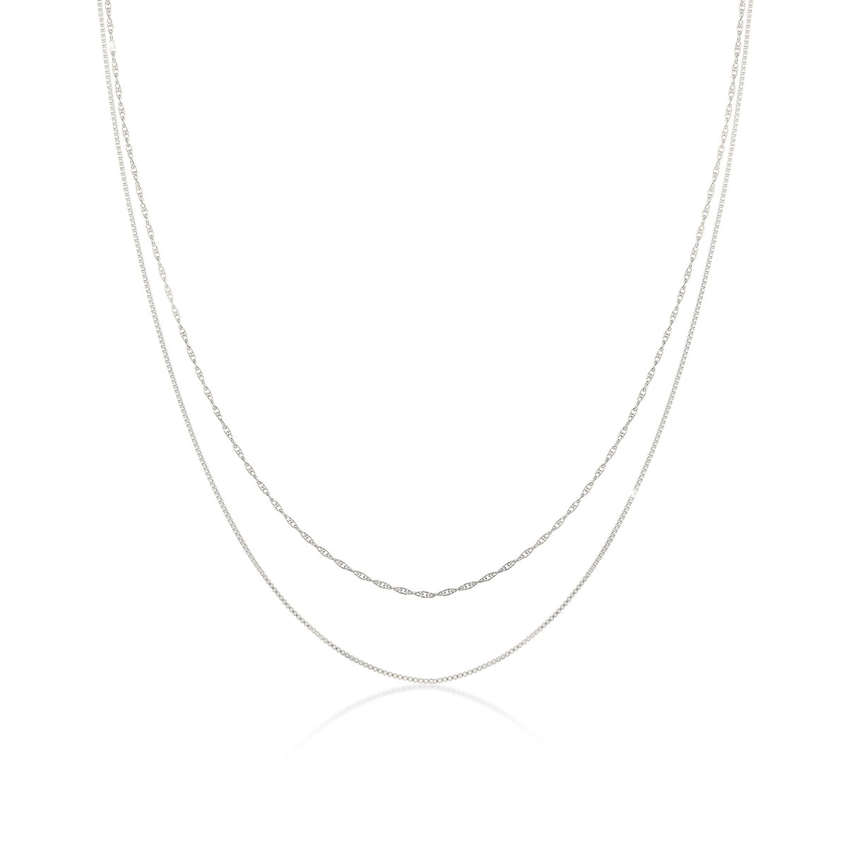 Silber - Elli | Choker Set Glieder- & Venezianerkette | 925er Sterling Silber