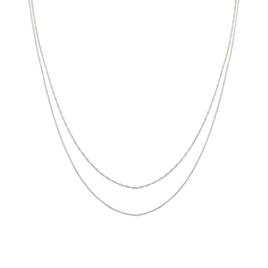 Silber - Elli | Choker Set Glieder- & Venezianerkette | 925er Sterling Silber