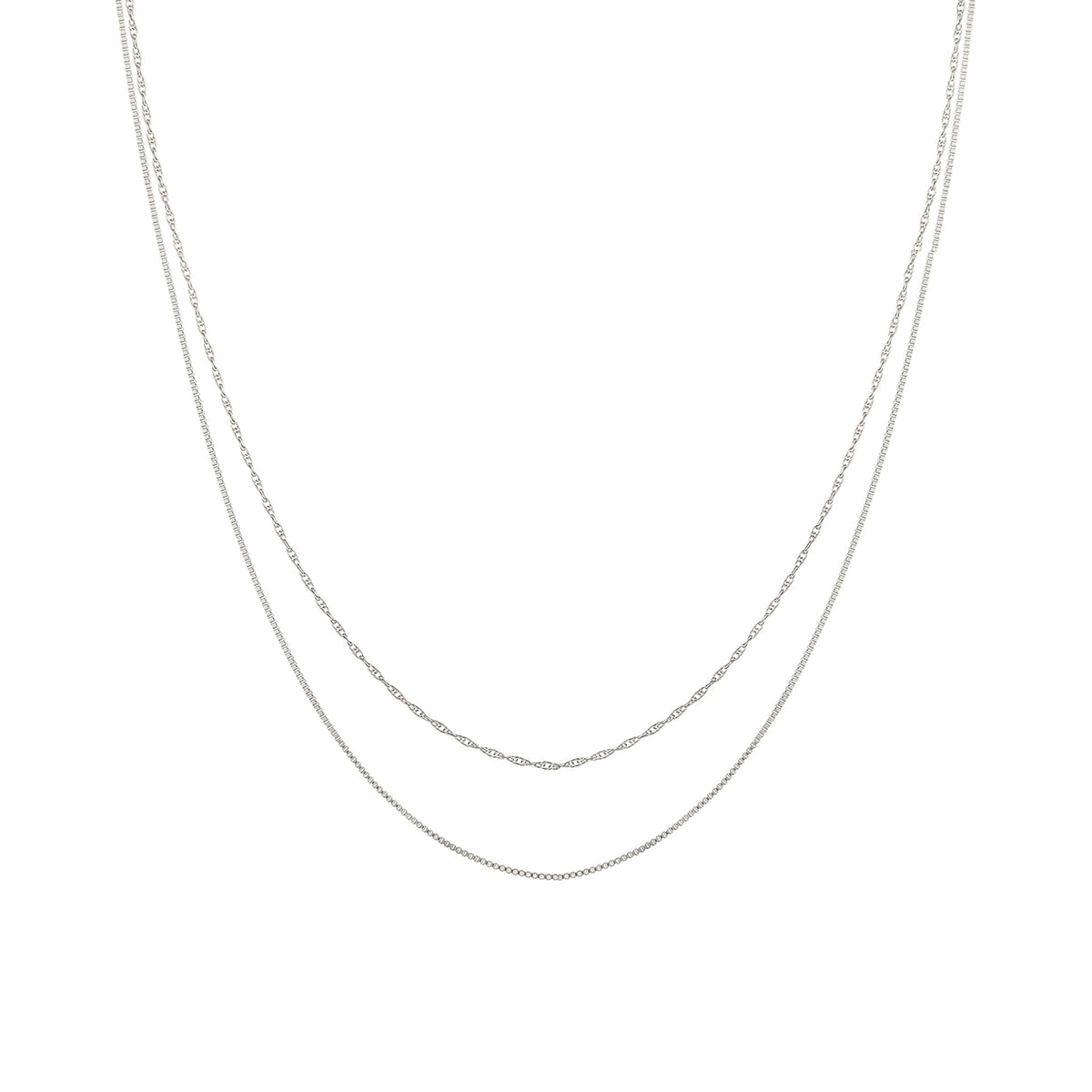 Silber - Elli | Choker Set Glieder- & Venezianerkette | 925er Sterling Silber
