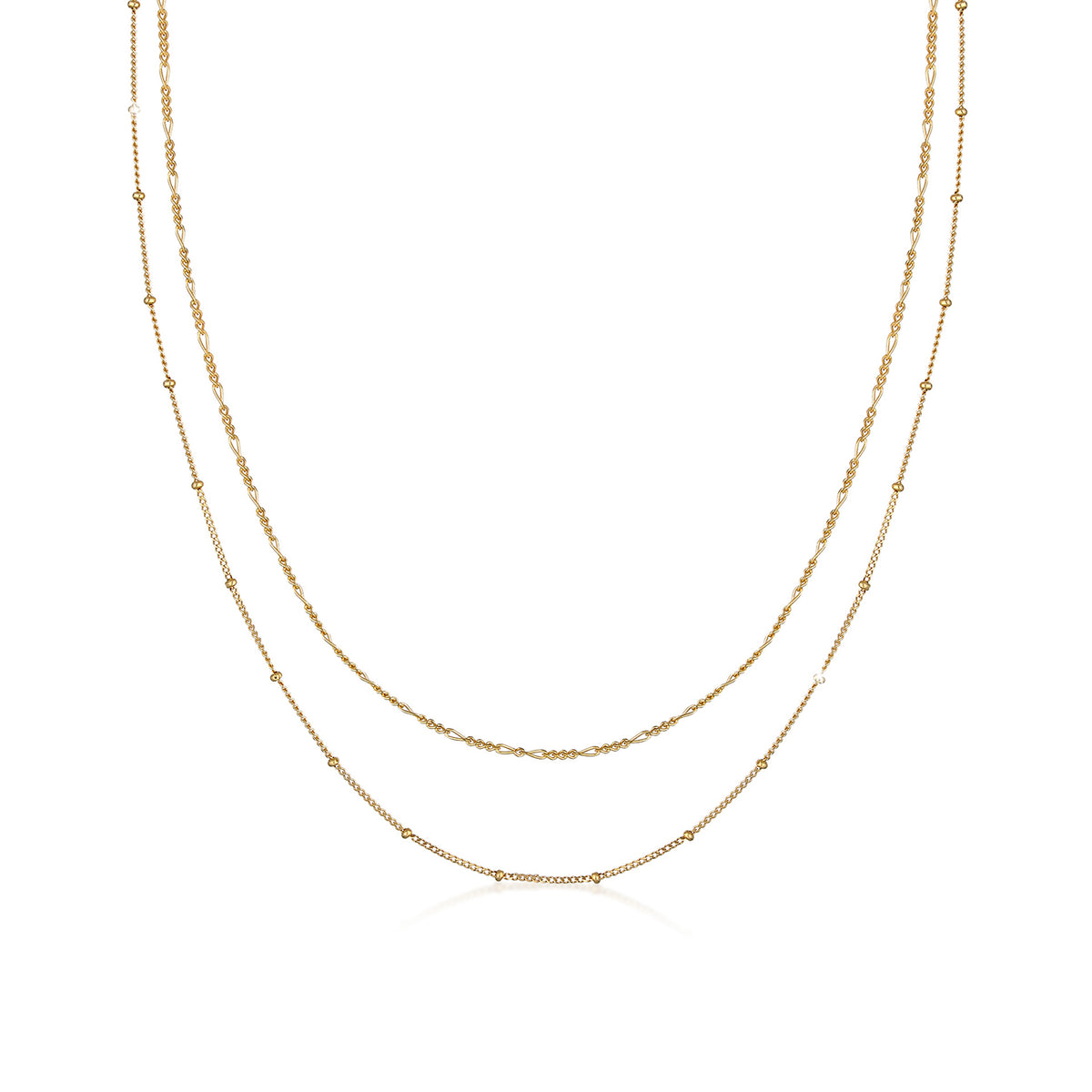 Gold - Elli | Kugel-Halskettenset | 925 Sterling Silber vergoldet