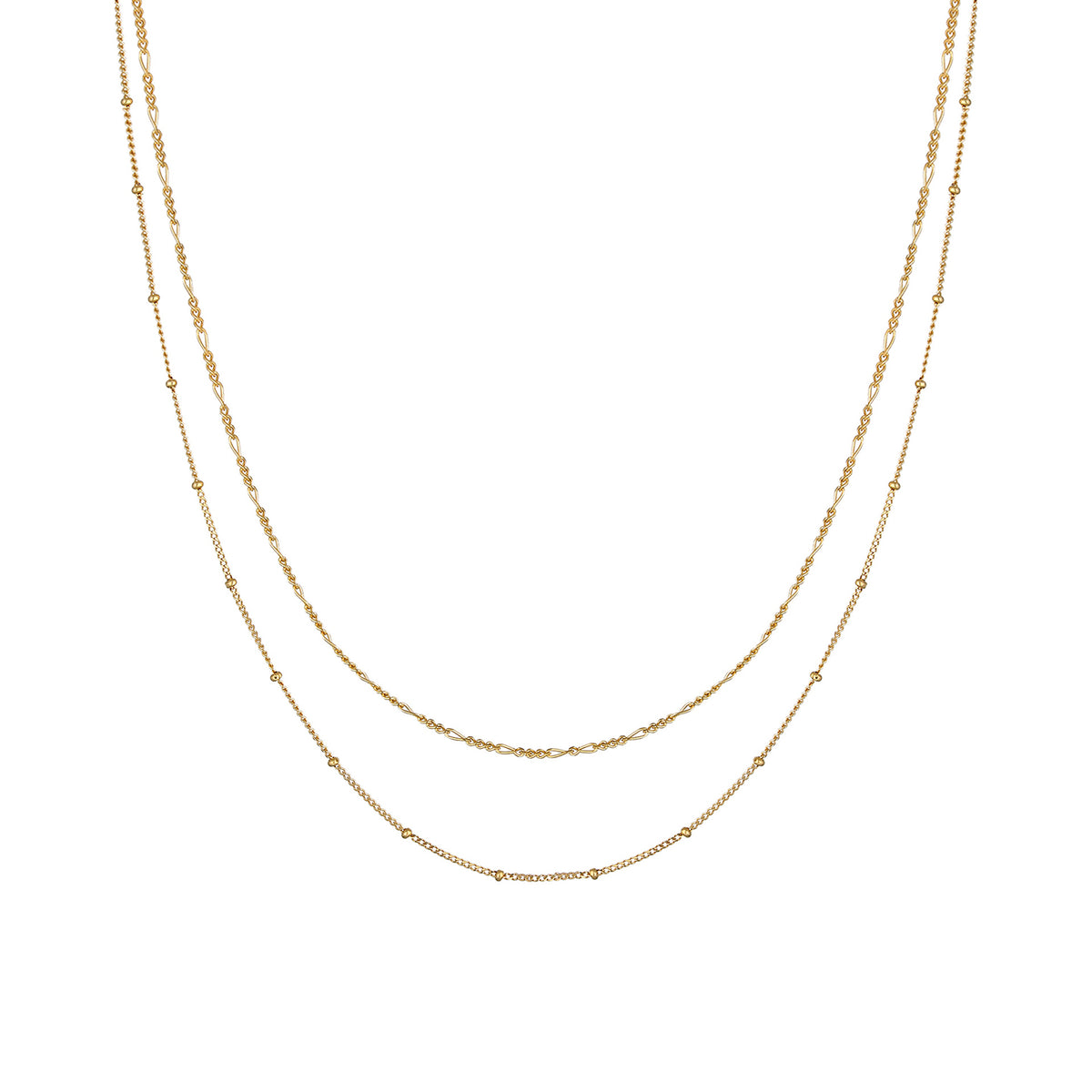 Gold - Elli | Kugel-Halskettenset | 925 Sterling Silber vergoldet