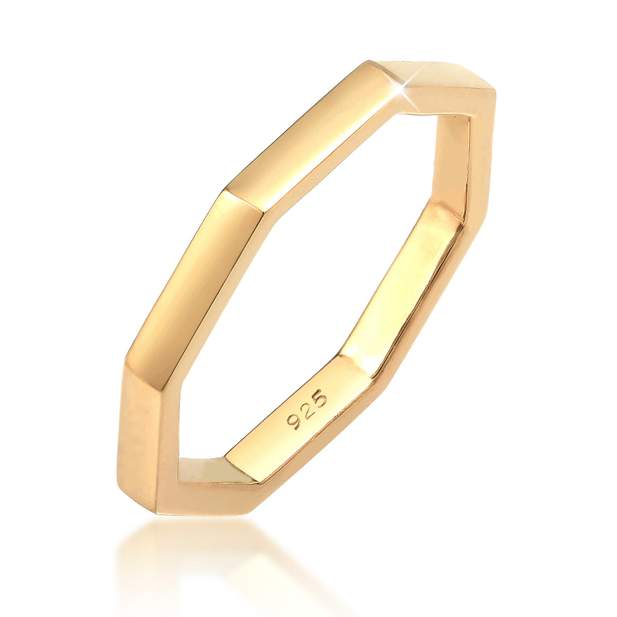 Gold - Elli | Ring Geo | 925 Sterling Silber vergoldet