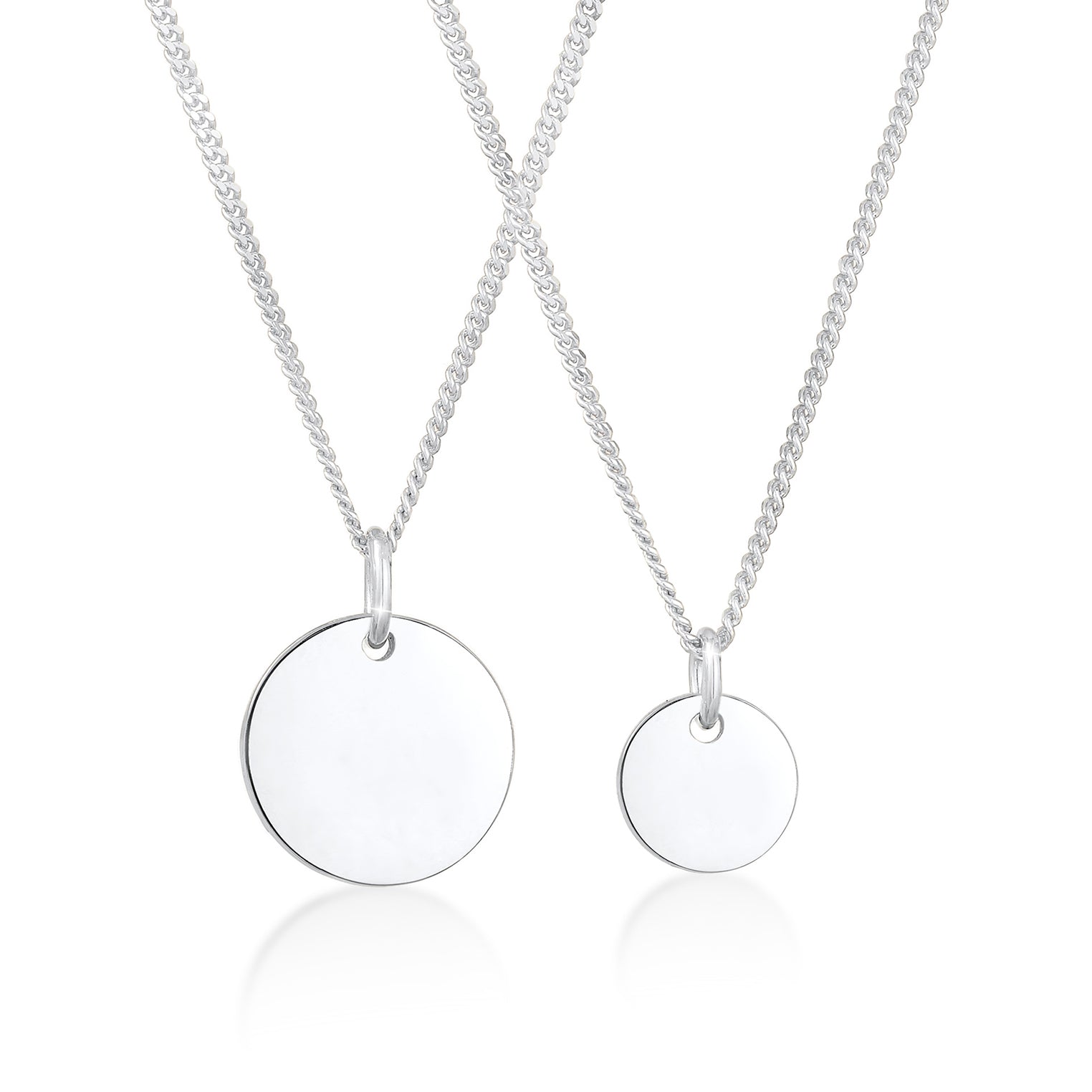 Silber - Elli | Mutter-Kind-Kettenset Geo | 925er Sterling Silber