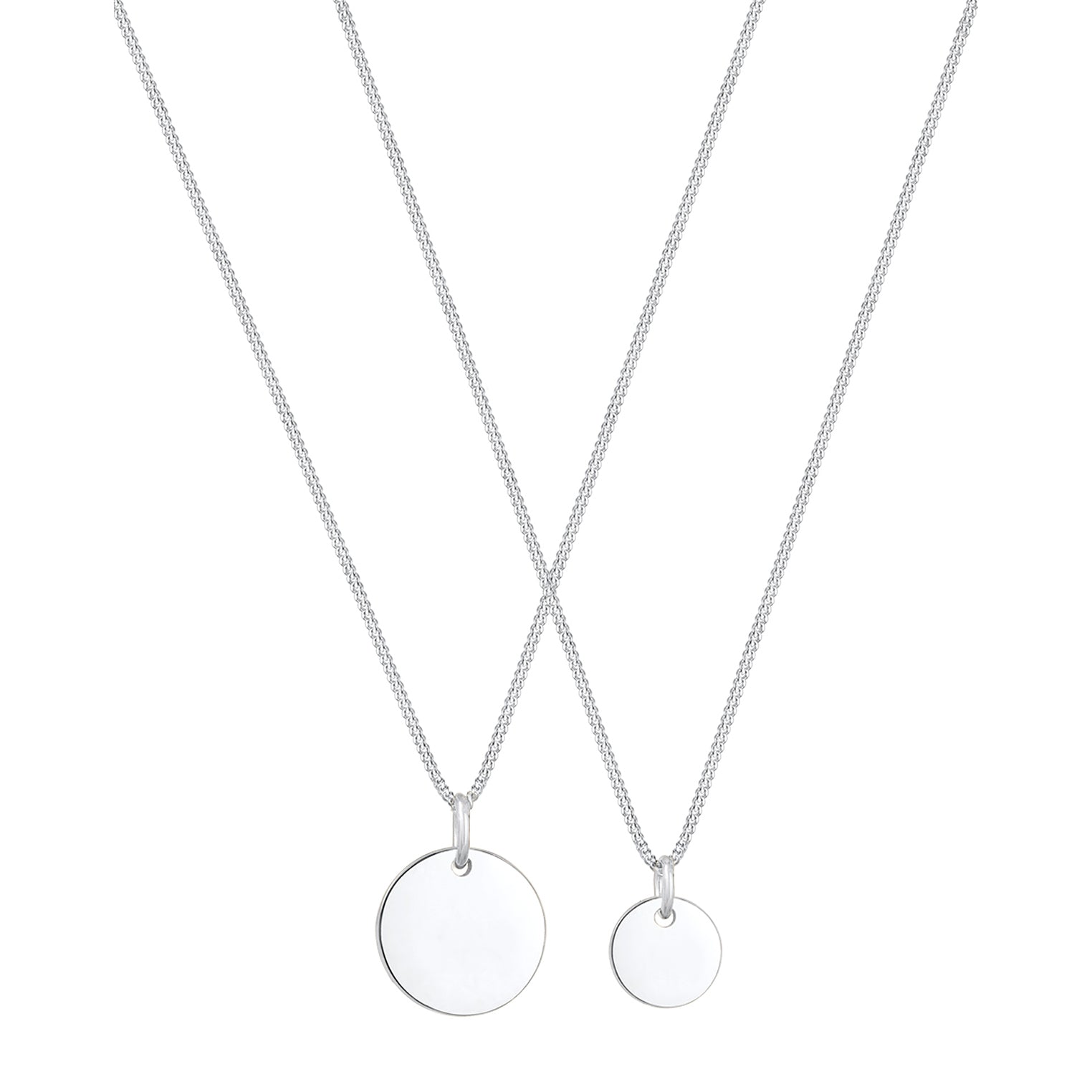 Silber - Elli | Mutter-Kind-Kettenset Geo | 925er Sterling Silber