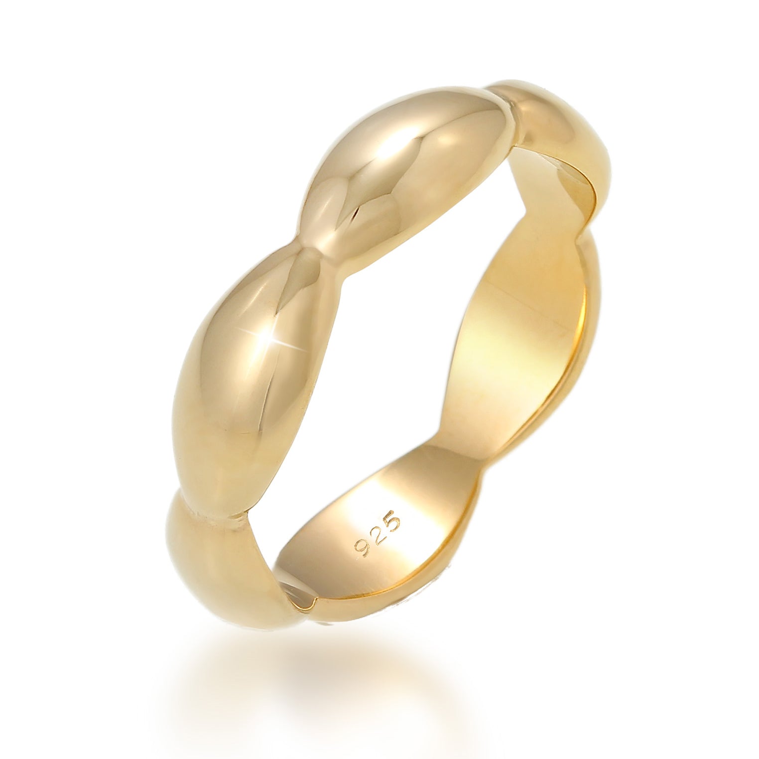 Gold - Elli | Ring Kugel | 925 Sterling Silber vergoldet