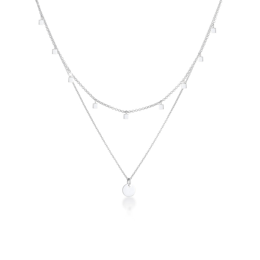 Silber - Elli | Layer-Choker Plättchen | 925 Sterling Silber