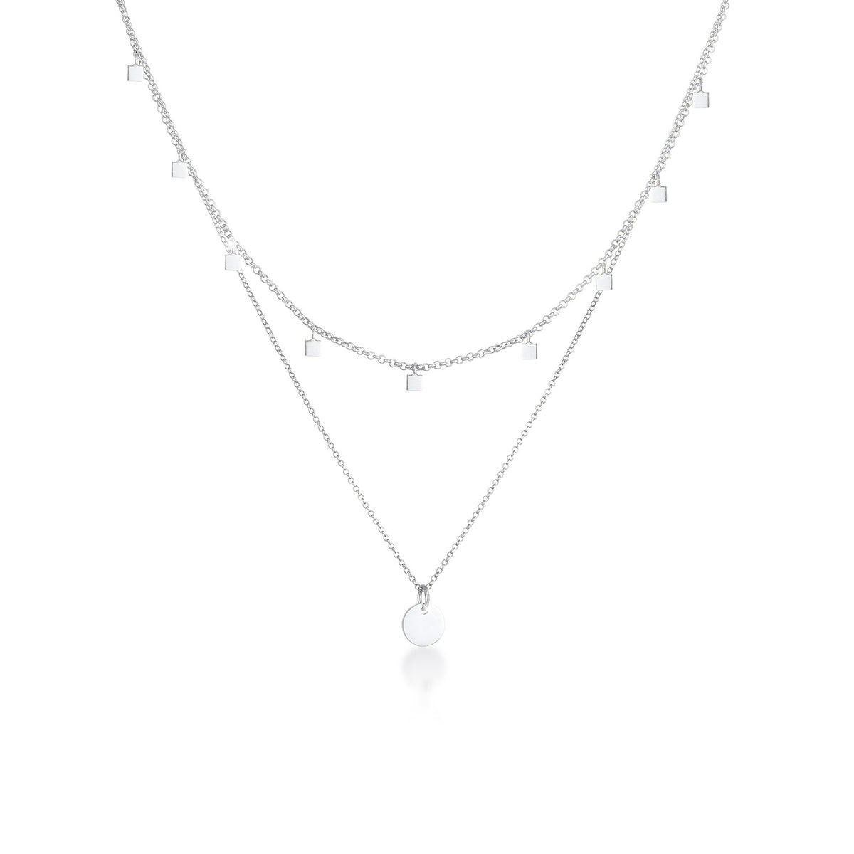 Silber - Elli | Layer-Choker Plättchen | 925 Sterling Silber
