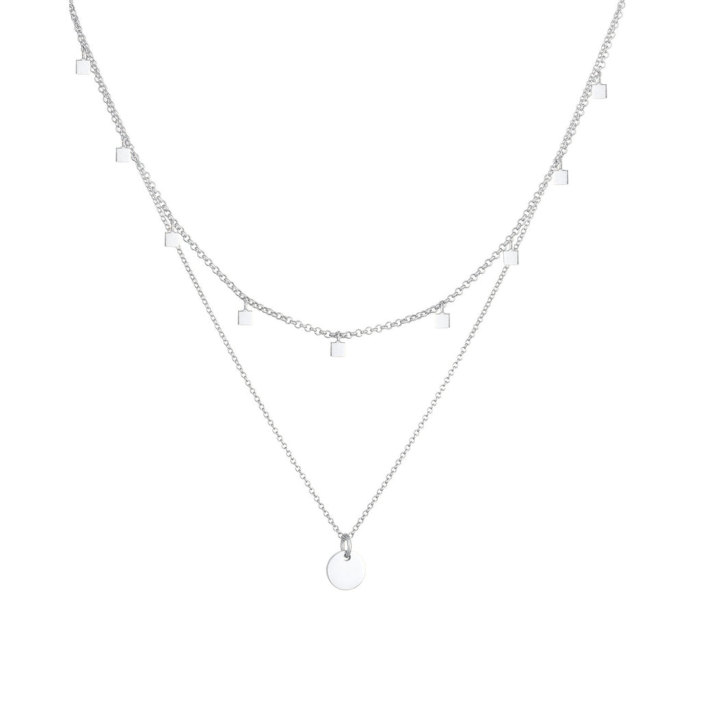 Silber - Elli | Layer-Choker Plättchen | 925 Sterling Silber
