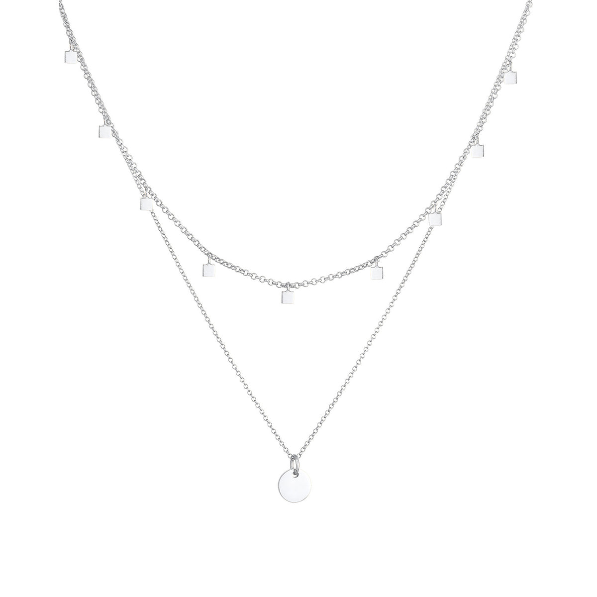 Silber - Elli | Layer-Choker Plättchen | 925 Sterling Silber