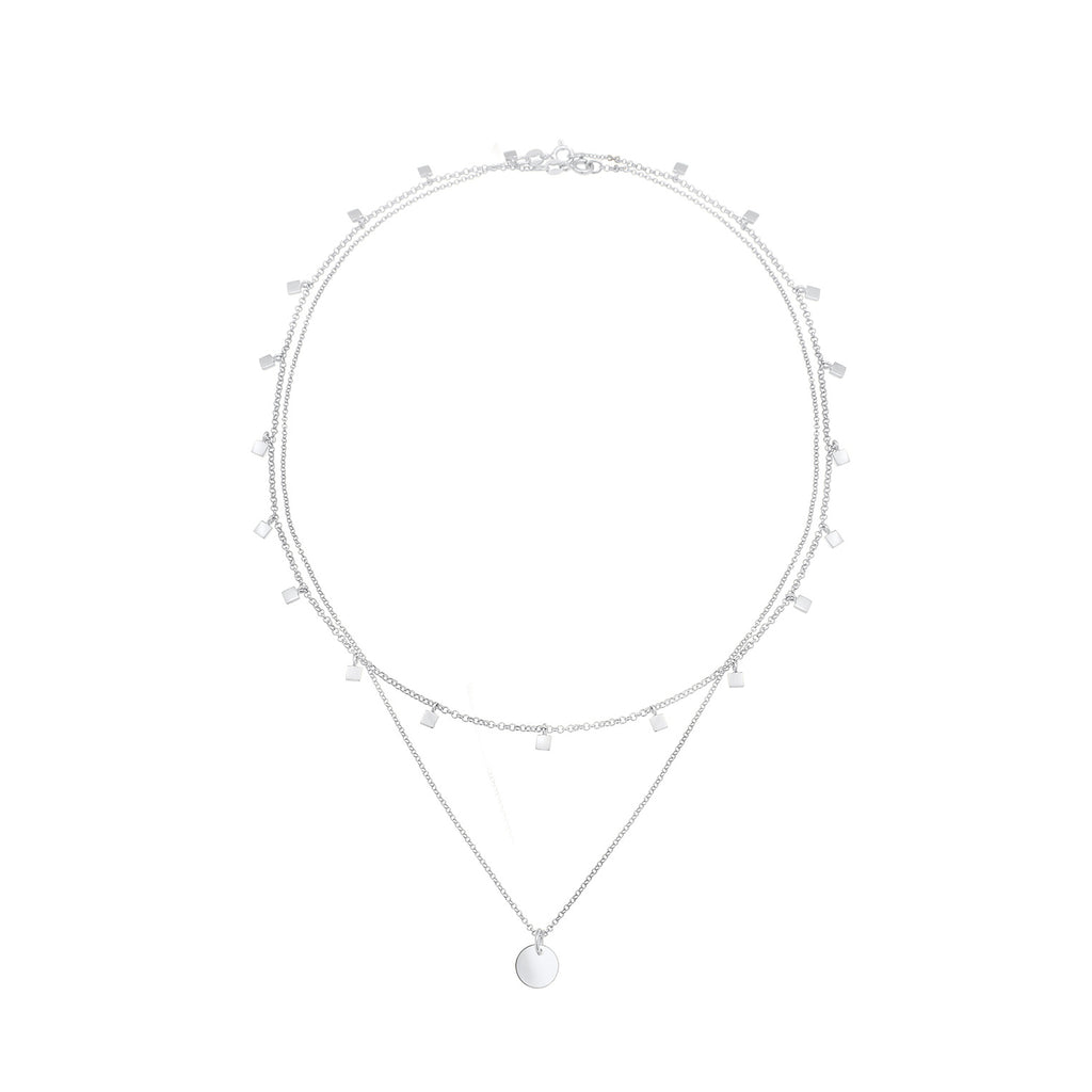 Silber - Elli | Layer-Choker Plättchen | 925 Sterling Silber