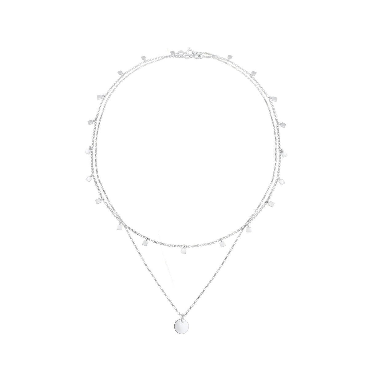 Silber - Elli | Layer-Choker Plättchen | 925 Sterling Silber