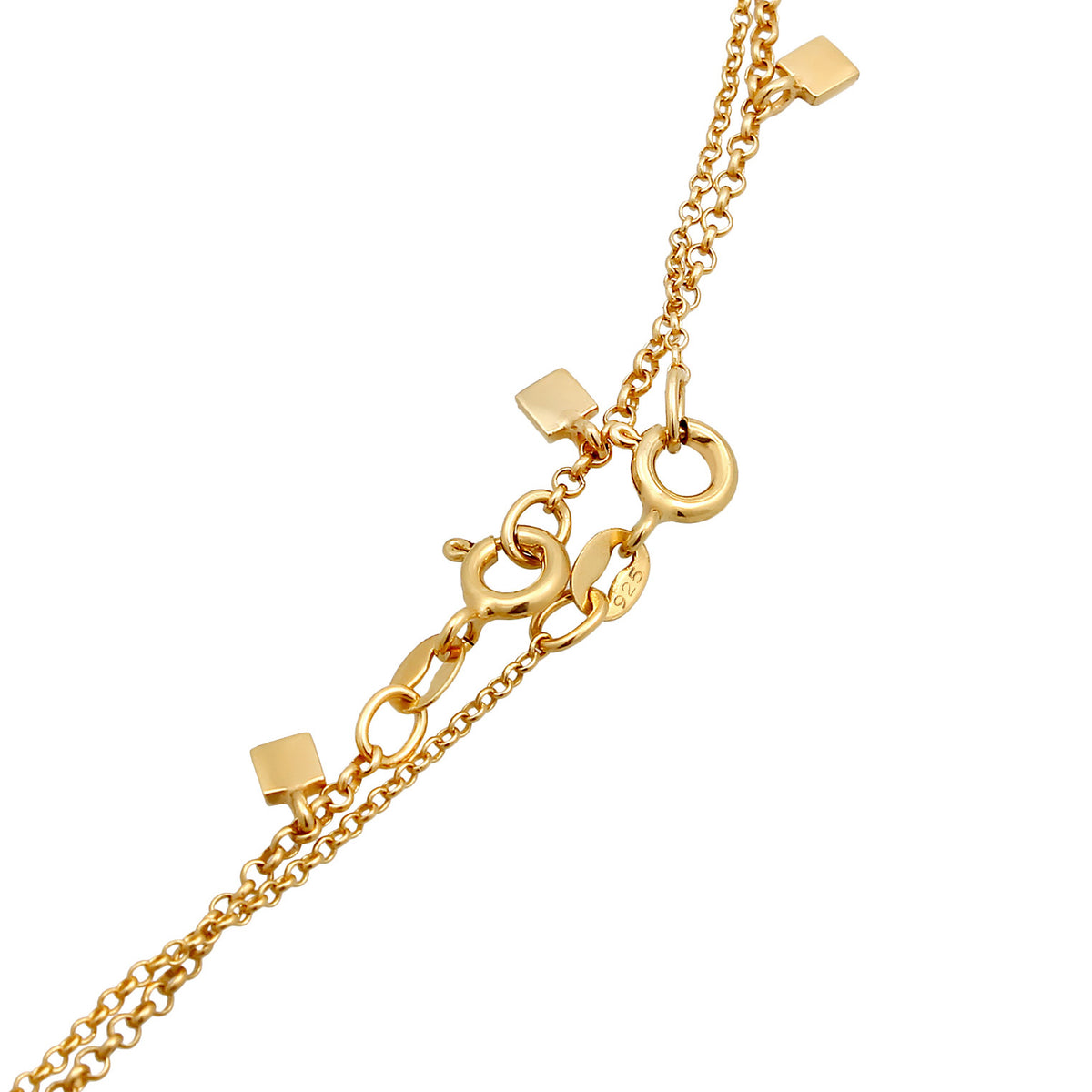 Gold - Elli | Layer-Choker Plättchen | 925 Sterling Silber vergoldet
