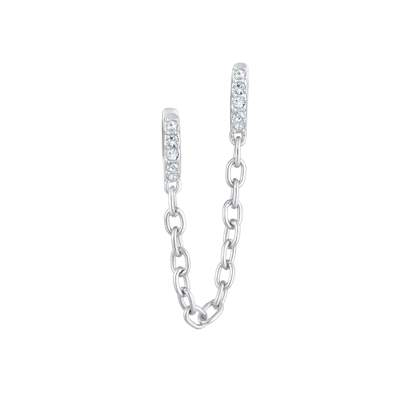 Silber - Elli | Creole | Mit Kristallen von Swarovski® (Weiß) | 925er Sterling Silber